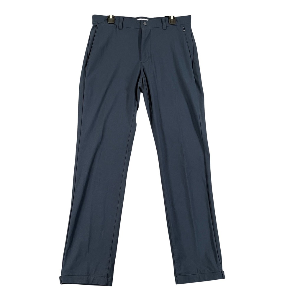 Banana Republic Aiden Pants Mens 32x32 Navy Tech Adjustable Hem Commuter